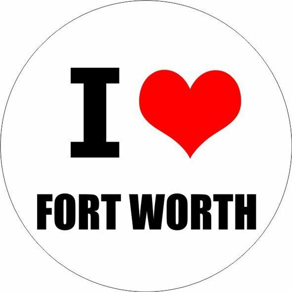 Kiwistar - Autoaufkleber - 8x8 cm - außen klebend - I love Fort Worth Texas für Auto, Laptop, Fahrrad, LKW, Motorrad Aufkleber mehrfarbig Sticker...