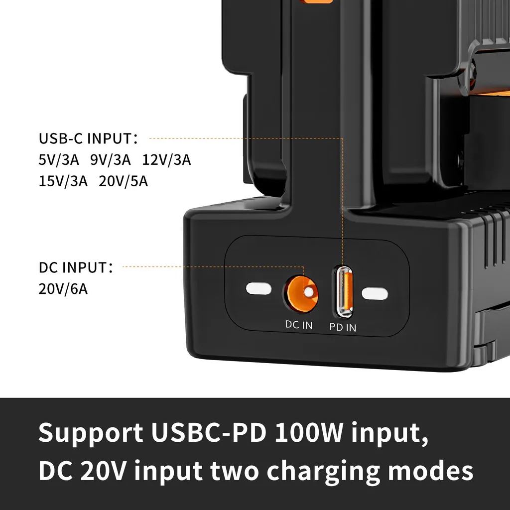 Kit Chargeur V-Mount Portable pour Tournage Vidéo USB-C 100W Dual Slot