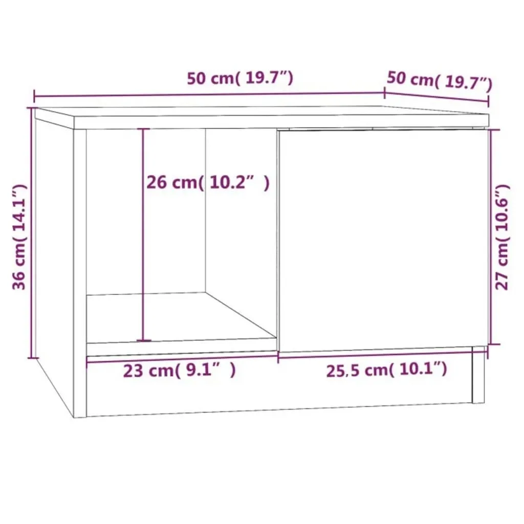 Tavolino Maison Exclusive Rovere Sonoma 50x50x36 cm - Arredo Moderno - 8