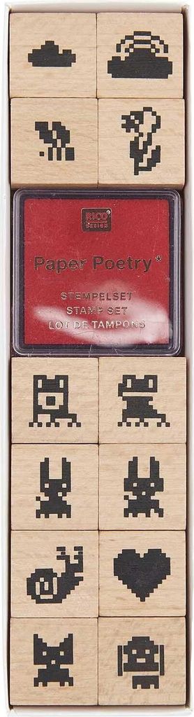 Stempelset Futschikato, Pixel,100%, 12 Stempel, 1 Stempelkissen
