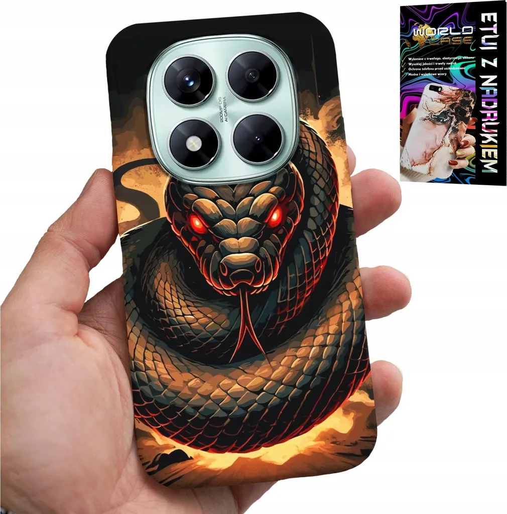 Custodia Xiaomi Note 14 Pro 5G Serpente - Cover Cobra con Pellicola