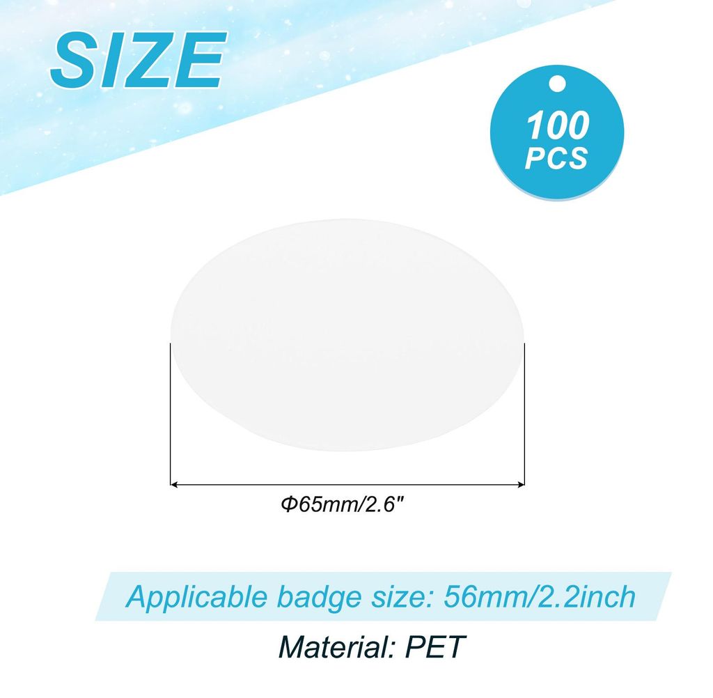 2,6 Zoll (65 mm) Button-Badge-Leerblatt, 100 Stš¹ck Badge-Button-Herstellungspapier fš¹r 2,2 Zoll (56 mm) runde Badge-Button-Macherbedarf DIY-M...