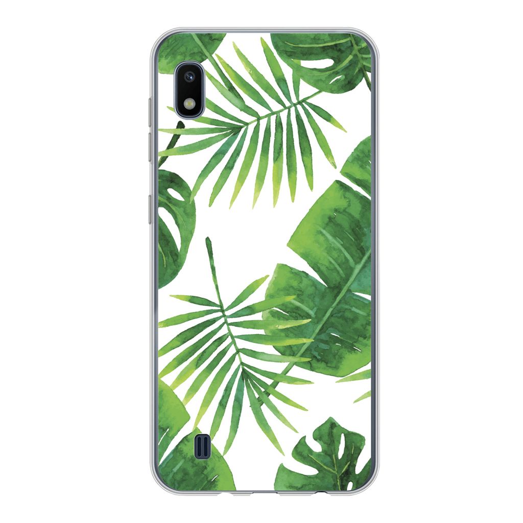 MuchoWow Handyhülle Schutzhülle Hülle für Samsung Galaxy A10 Tropisch - Blätter - Muster Silikon Softcase Handy Hülle - Schutzhülle