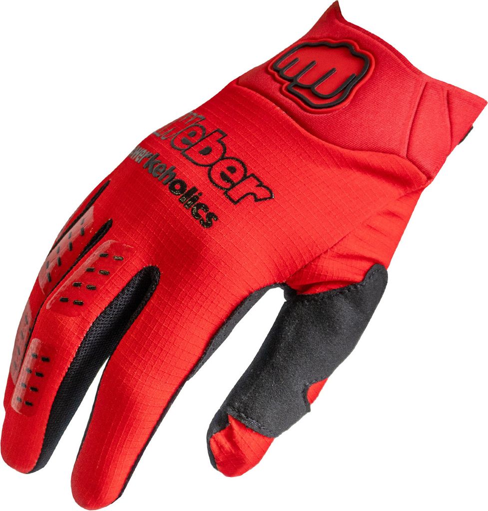 Weber #Werkeholics Flow Handschuhe lang rot L Mountainbike Fahrradhandschuhe leicht Silikonbeschichtung Stretch-Nylon