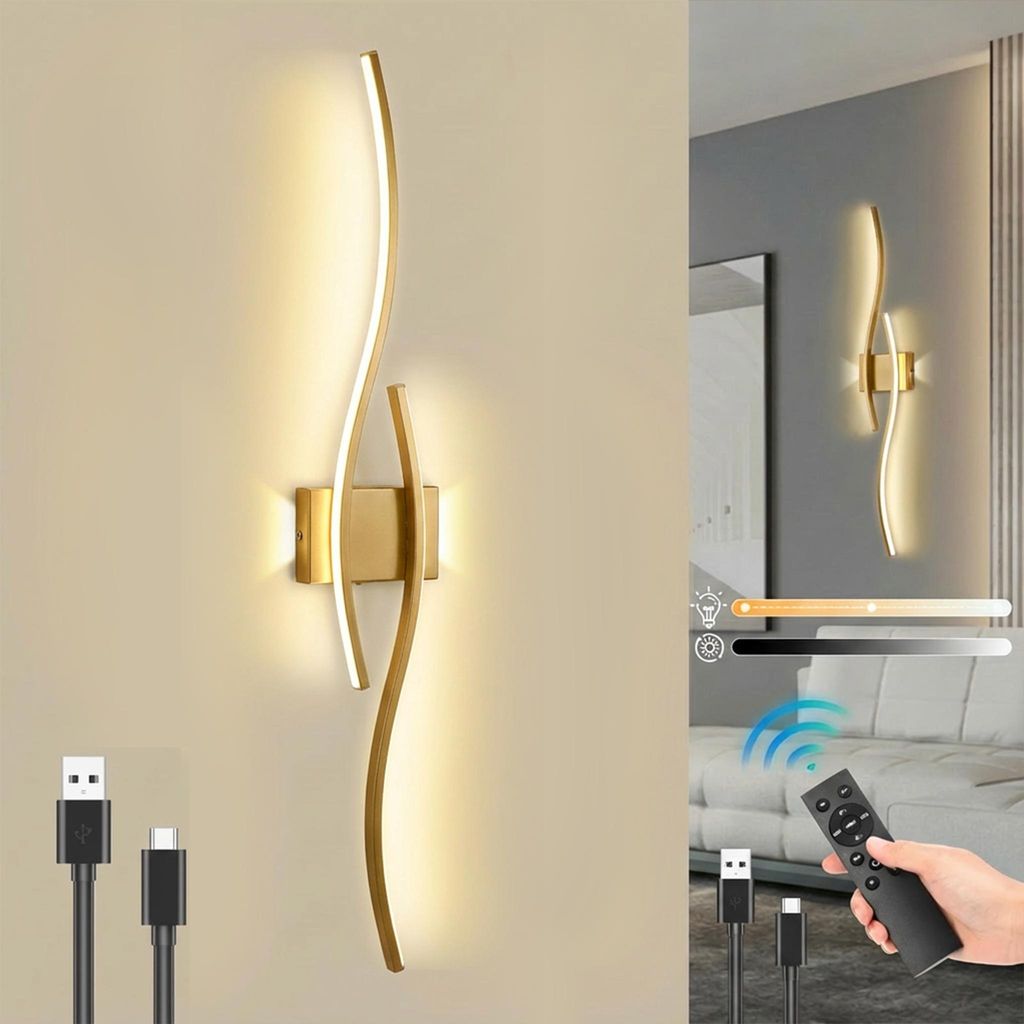 Applique murale LED Rosikey rechargeable dorée - Lampe Image du produit 