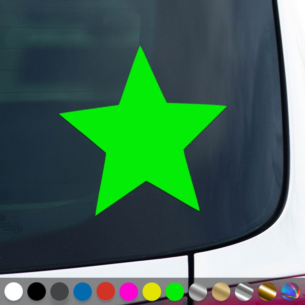 PantherPixel Stern Aufkleber Sternenstaub Sternenhimmel Sternchen Sticker Auto Geschenkidee Farbe Neon-Grün