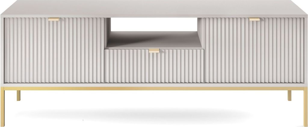 MINIO TV-Schränk NOVA Grau mit goldenen Beinen