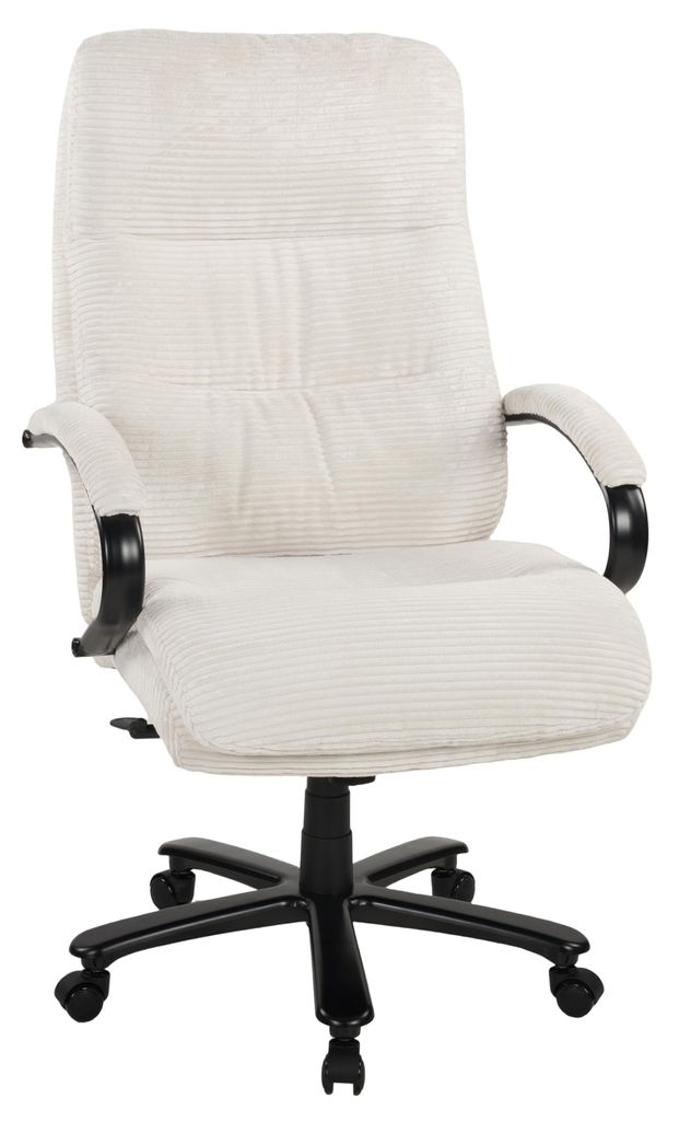 Duo Collection Chefsessel Federico | Bürostuhl Kordstoff | belastbar bis 180 kg (Creme)