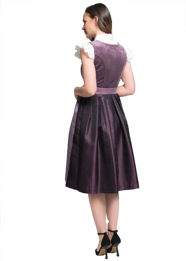 Spieth & Wensky Dirndl Doreen Lange-Dirndl Kleid 2-teiliges Trachtenkleid, Farbe:Malve, Größe:40/L
