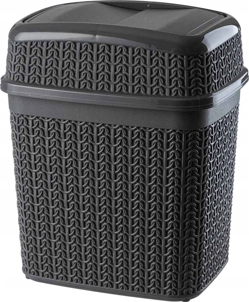 Poubelle de salle de bain graphite 5L avec couvercle basculant pour WC