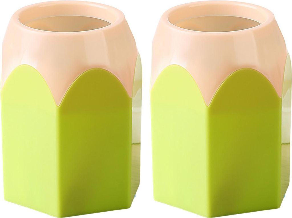 2 Stück Stifthalter in Bleistiftkopfform, Stiftaufbewahrungsbox für den Schreibtisch, multifunktionaler Make-up-Pinsel-Organizer für den Unterri...