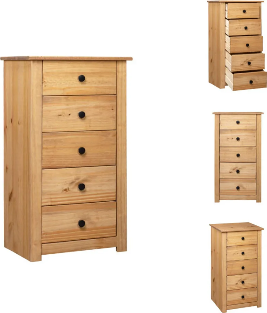 vidaXL Buffet 46x40x89 cm en Pin Panama Massif - Meuble de Rangement