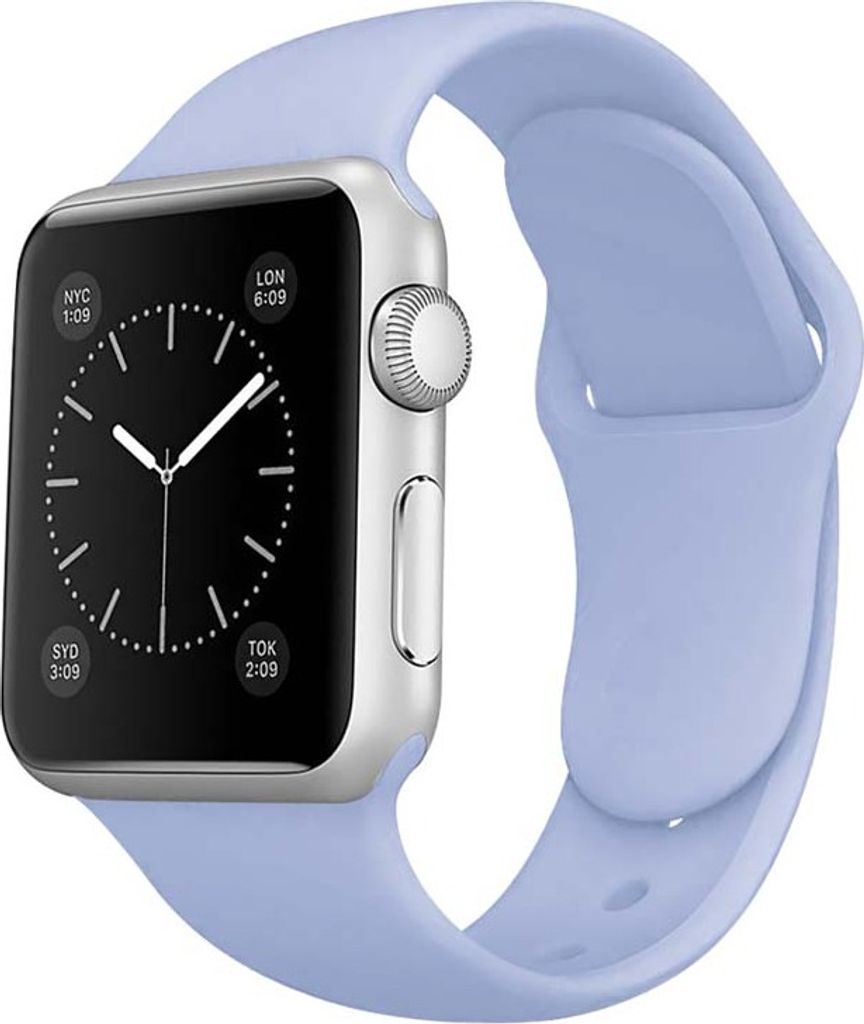 Armband für Apple Watch Series 8 7 6 5 4 3 2 1 SE - Silikon Ersatzarmband Premium Band - Hellblau - 38mm 40mm 41mm