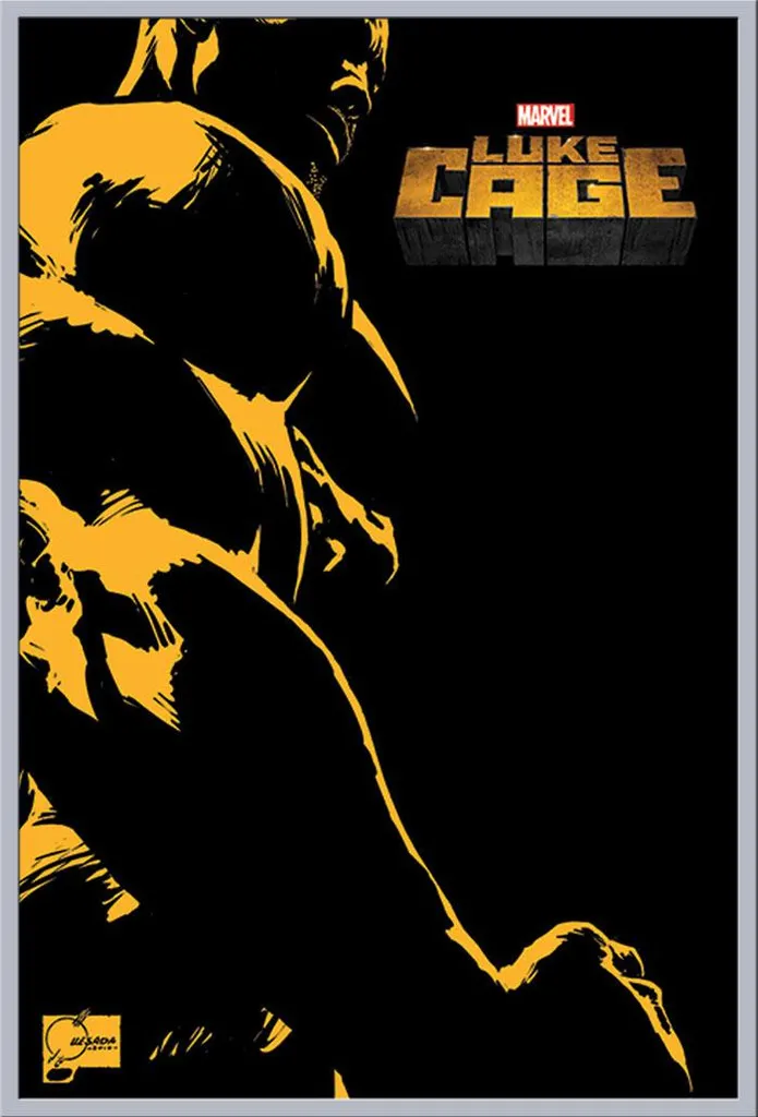 Cadre interchangeable Shinsuke argenté et affiche Luke Cage Power Man
