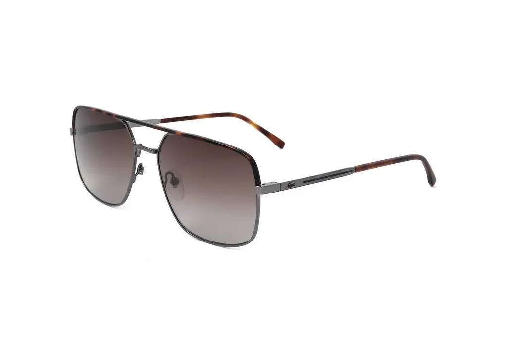 Lunettes de soleil de luxe Lacoste L227S pour homme en métal argenté