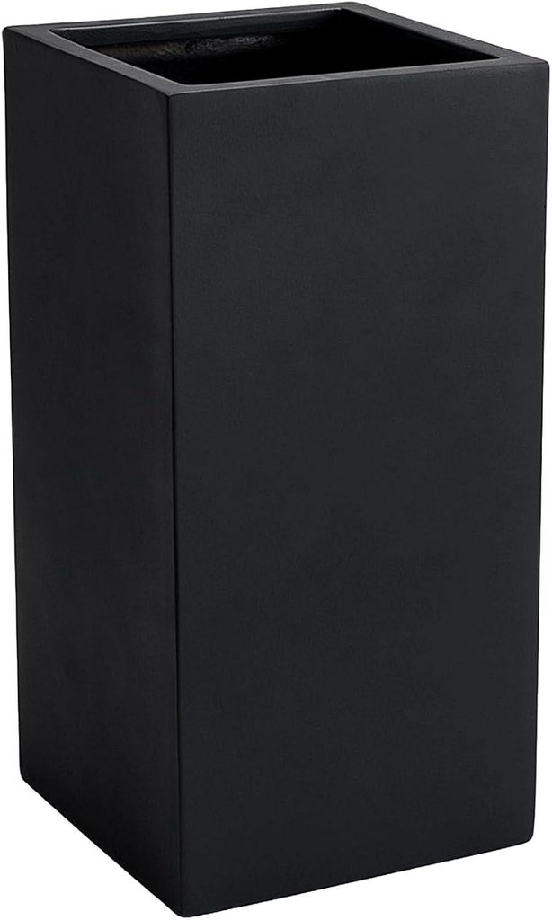 VIVANNO Pflanzkübel Fiberglas BLOCK Säule, Anthrazit matt - Produktbild 