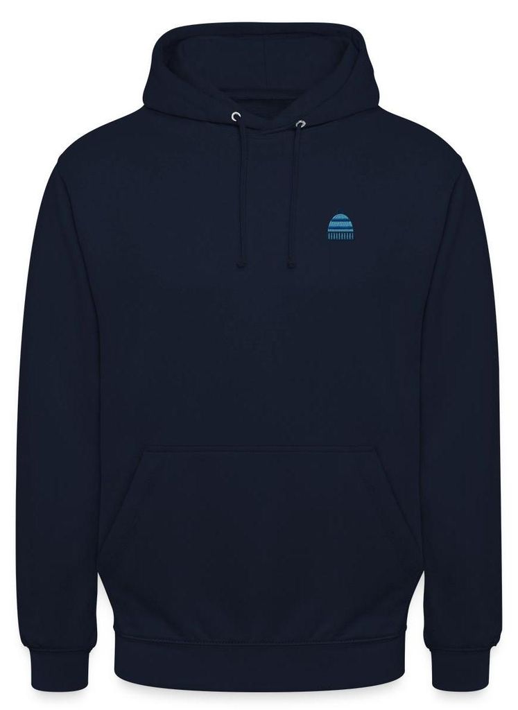 Spreadshirt Stickerei Wintermütze Uni Hoodie, L, Navy