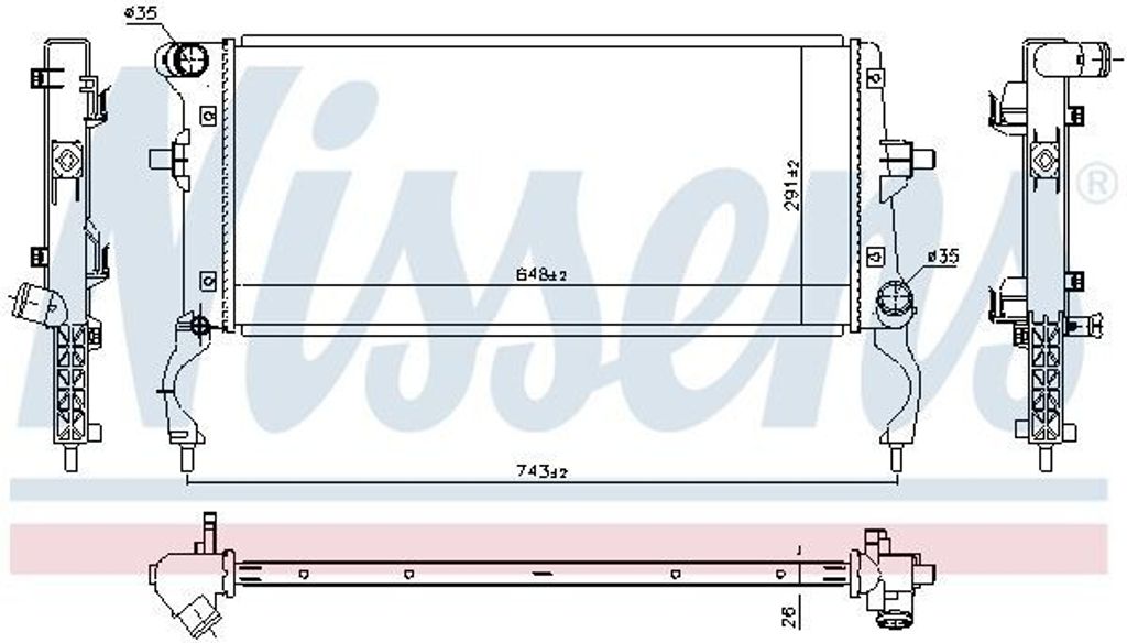 NISSENS 606261 Kühler Wasserkühler Motorkühler für HYUNDAI Kona (OS) KONA Kasten/SUV (OS, OSE, OSI)