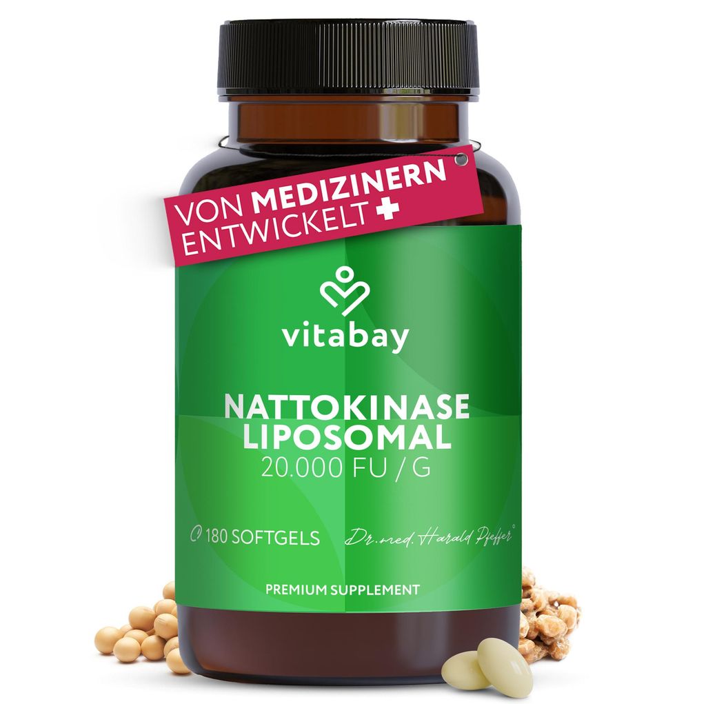 Vitabay Nattokinase 2.000 FU – 180 vegane Kapseln – Produktbild 