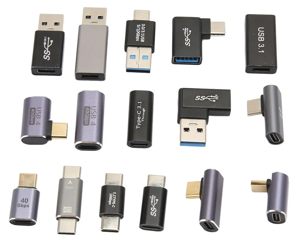 Adaptateur USB C rigide en aluminium, connecteur coudé multiposition