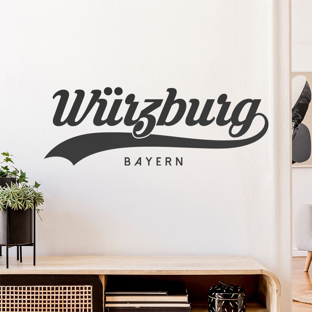 Würzburg Bayern Wandtattoo Wandaufkleber Wall Sticker - Dekoration, Küche, Wohnzimmer, Schlafzimmer, Badezimmer