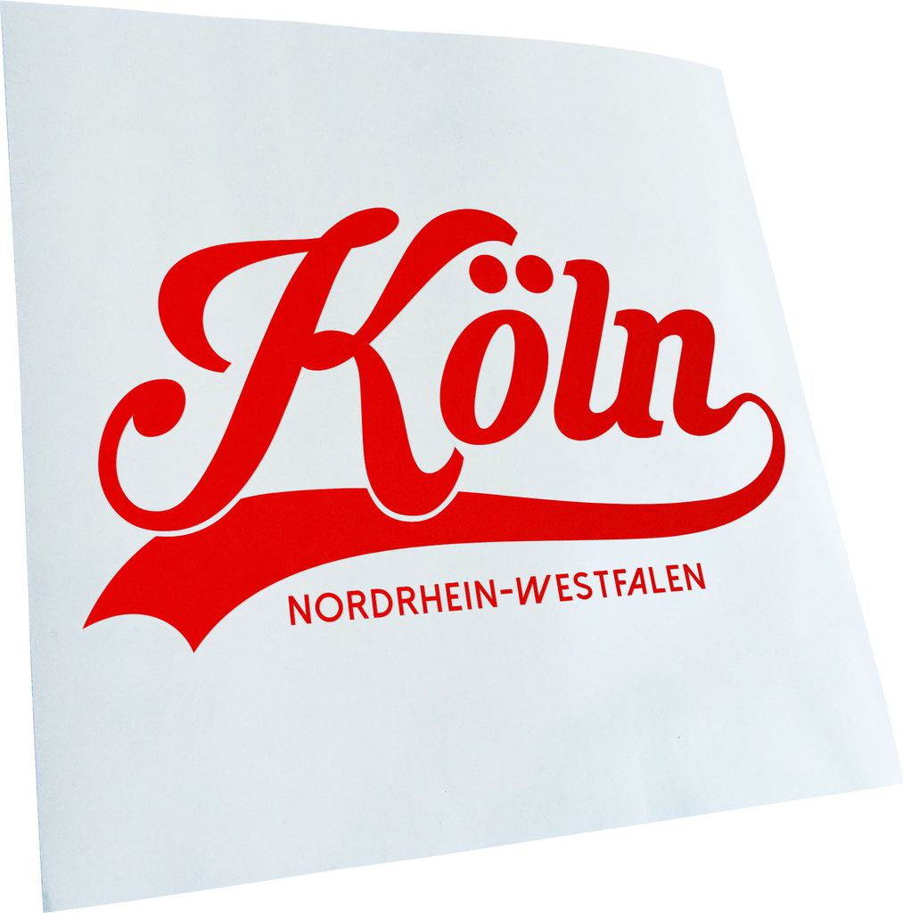 Kiwistar - Autoaufkleber - Köln Nordrhein-Westfalen - Rot - 30x17cm - Aufkleber für Auto, Laptop, Fahrrad, LKW, Motorrad mehrfarbig JDM Decal Racing