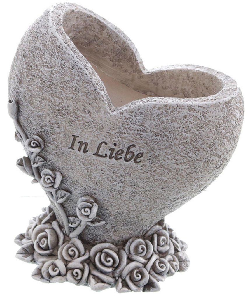 Novaliv Grabschmuck Vase mit Herz "In Liebe" 12x8,5x14 cm Produktbild 