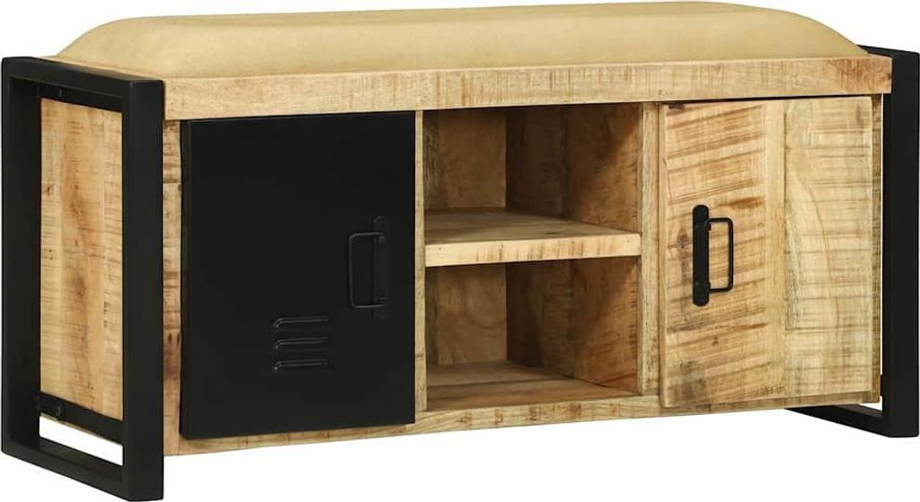 vidaXL Bankschrank Braun 100 x 35 x 50 cm Massivholz Mango Produktbild 