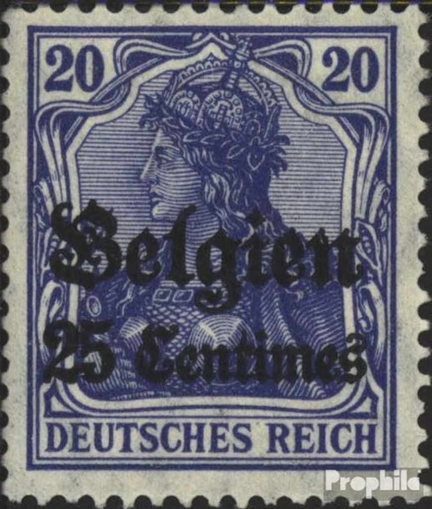 Briefmarken Dt. Landespost in Belgien 1914 Mi 4I gestempelt Germania