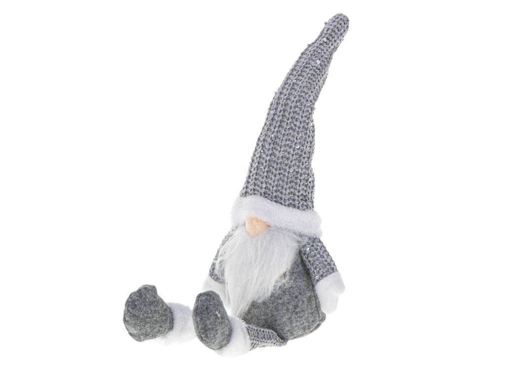 Weihnachtszwerg mit Bart grau 47cm