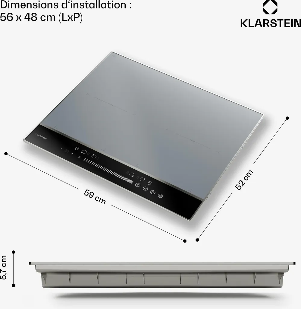 Plaque induction 7200W DualTone Flex avec curseur et Thermoboost