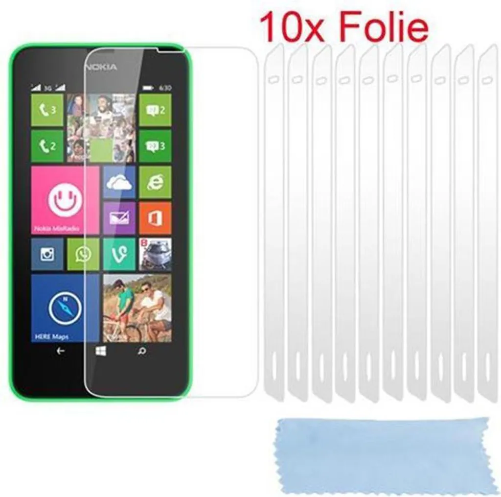 Cadorabo 10x Pellicola per Nokia Lumia 630 - Protezione Schermo Top