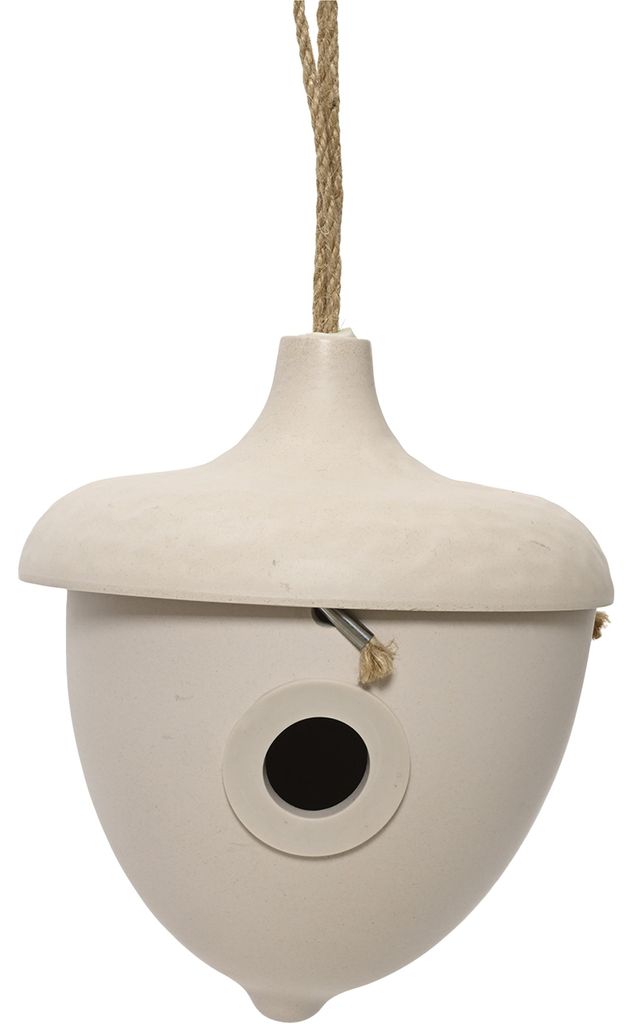 Decoris Vogelhauschen - Bambusholz - cremeweis - D17 x 19 Produktbild 
