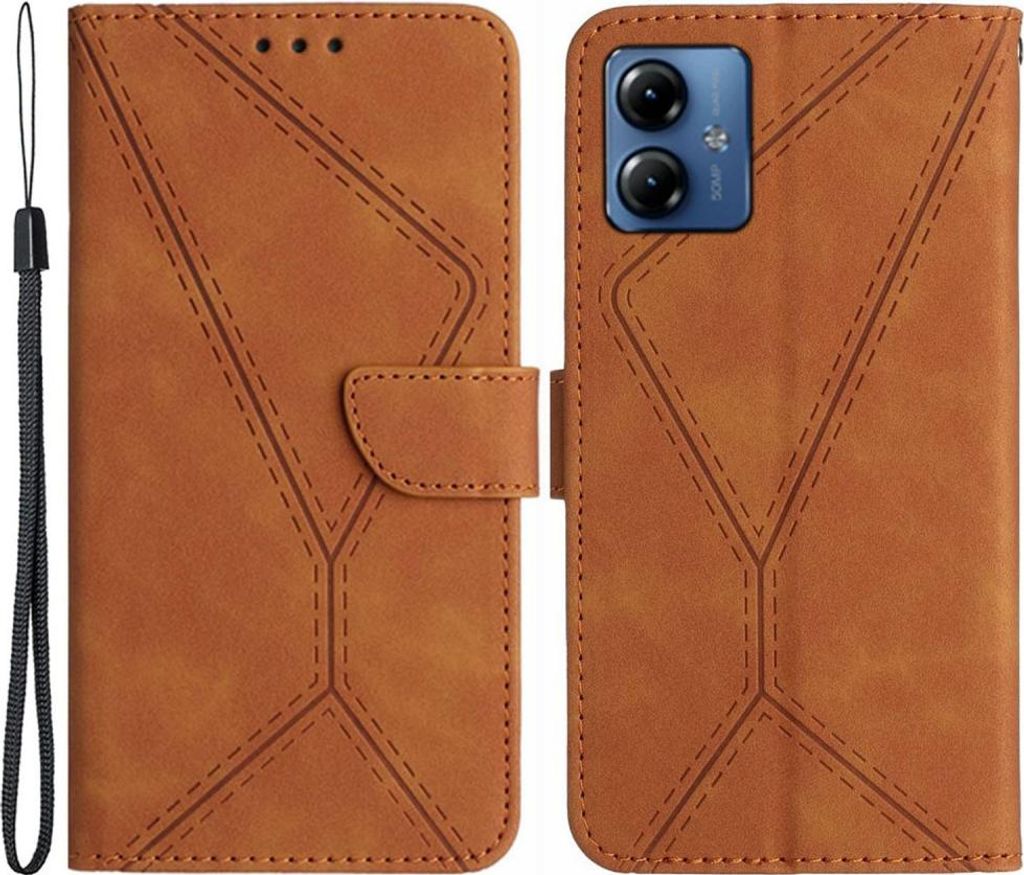 Motorola Moto G54 Hülle - Coverup Klapphülle - Braun