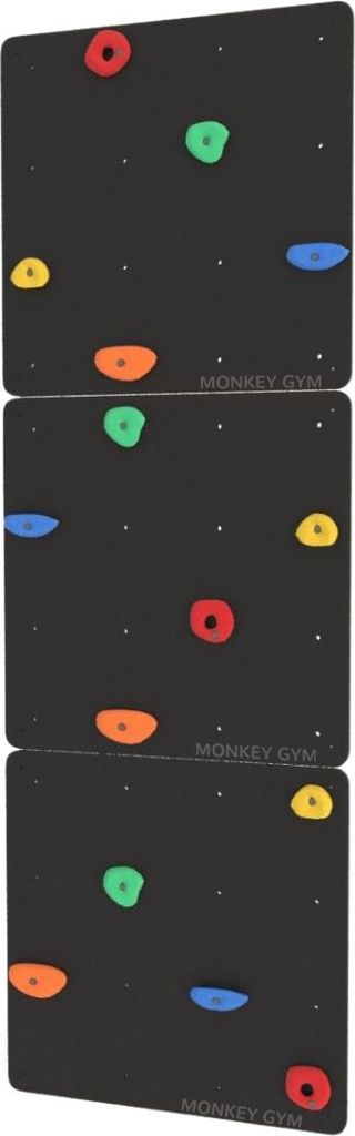 Kletterwand Indoor Schwarz + Kreidetafel für Kinder mit Griffe Mehrfarbig | Klettergerüst Kinderzimmer