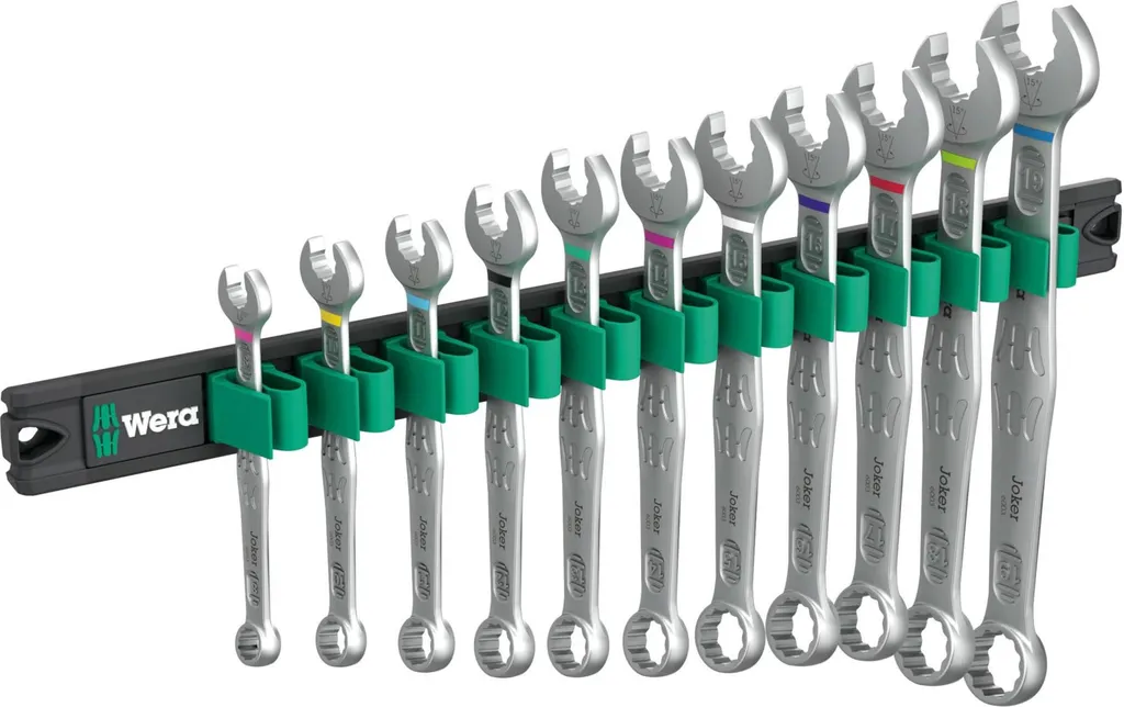 Wera 9640 Magnetleiste 6003 Joker 1 Jeu de Clés Mixtes à Cliquet 11 Pcs