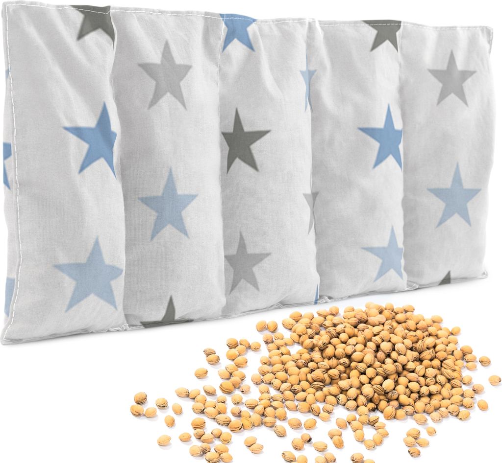 Amilian Kirschkernkissen 55 x 20cm für Kinder Erwachsene ideal als Massagekissen Kältekissen Wärmekissen Wärmekompresse Kältekompresse Sternch...