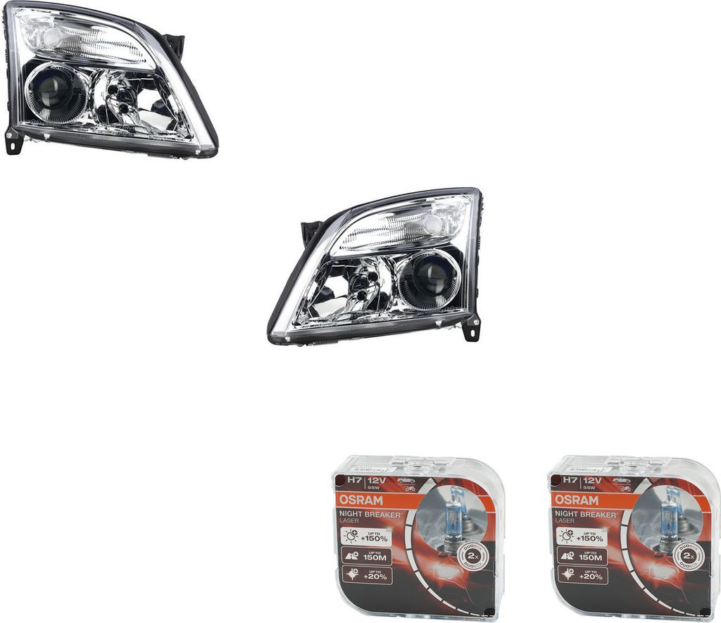 Johns, Scheinwerfer Osram Night Breaker Laser passend für Opel Vectra Satzklargl. li.RE 1216121 93171428 1216120 93171429