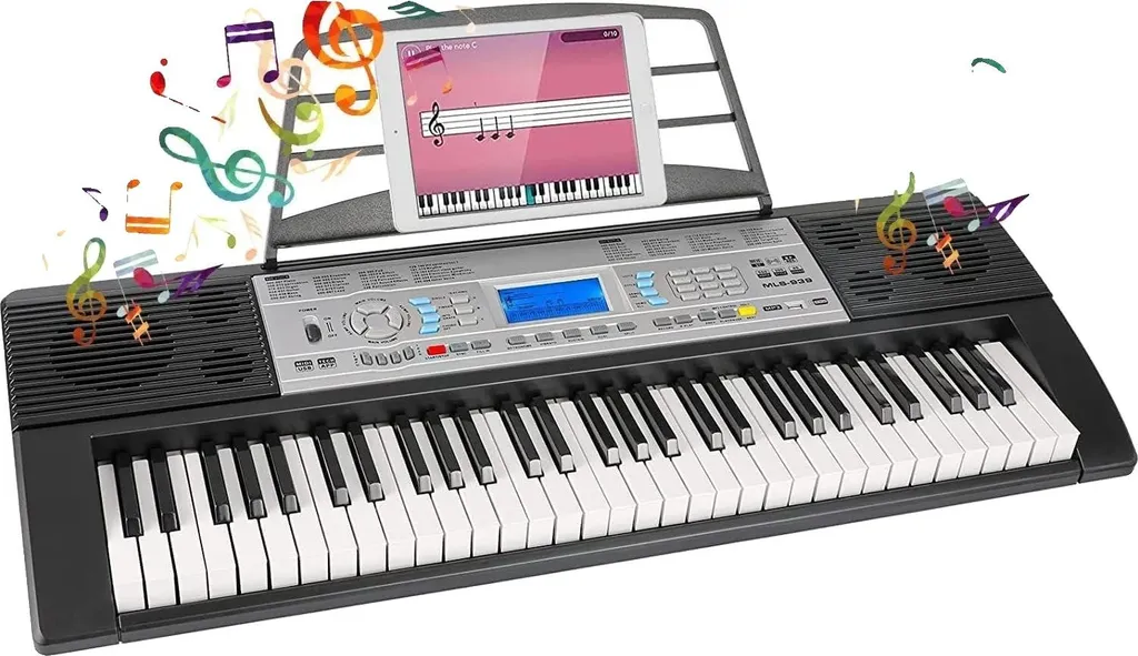 Piano numérique 61 touches avec métronome et 500 sons, avec pupitre