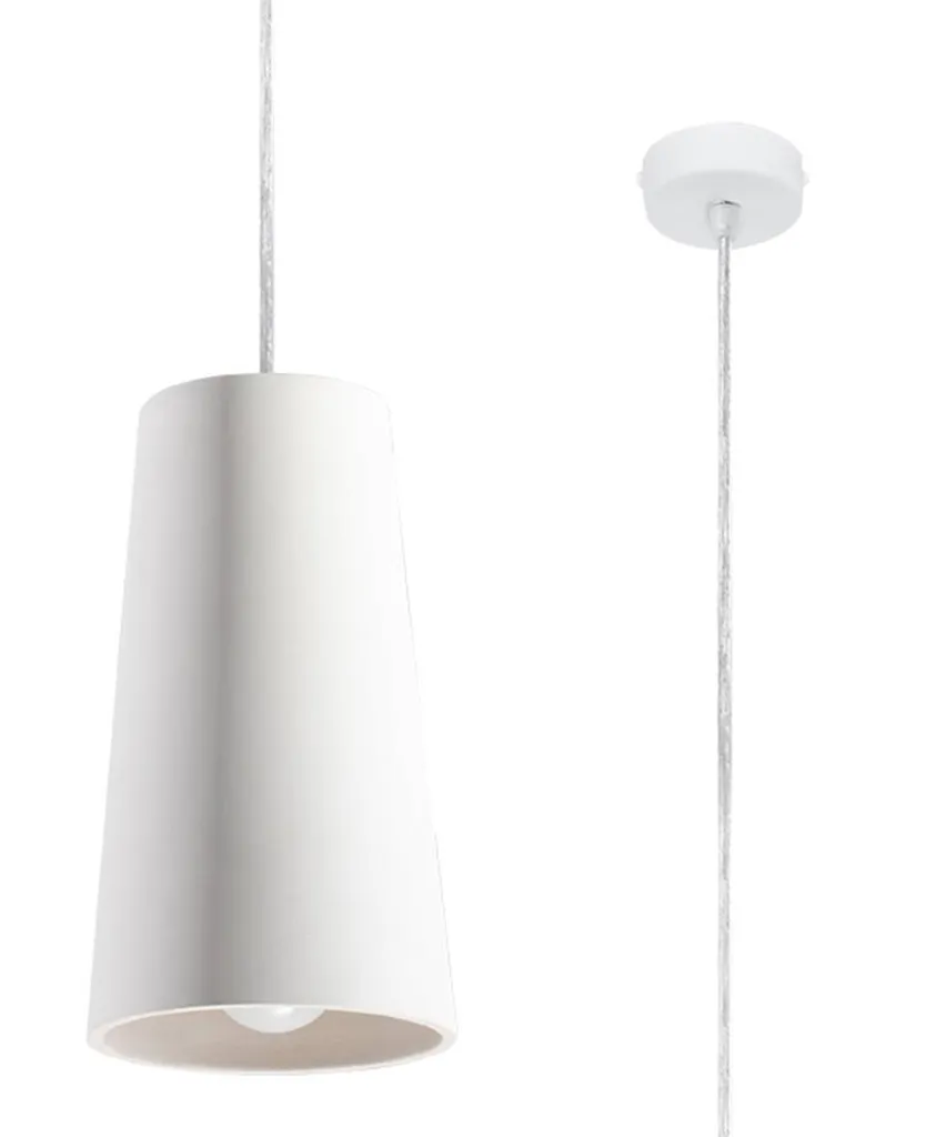 Sollux GULCAN Lampada Sospesa 16x128cm Ceramica Bianca E27