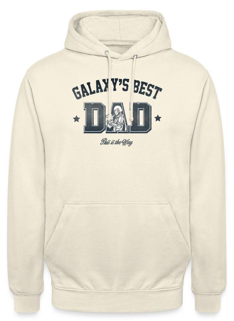 Star Wars: Mandalorian Galaxies Best Dad Motiv Uni Hoodie, M, Vanille-Milchshake