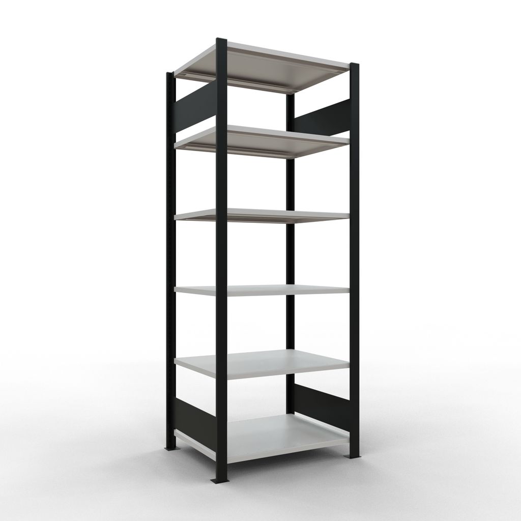Büroregal Stecksystem Grundregal - 2000x750x600 mm, Typ 150 kg