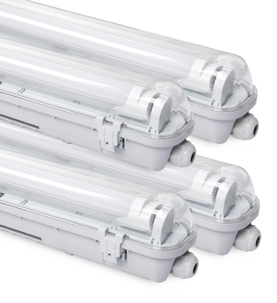 Peviasot LED Feuchtraumleuchte 4er Set IP65 - T8/G13 Wannenleuchte 150 cm - 24W pro Stück - 6500K Kaltweiß - 2400 lm