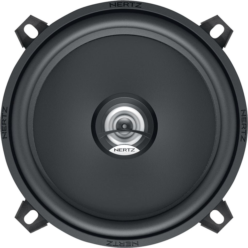 A close-up, front-facing view of a car speaker.