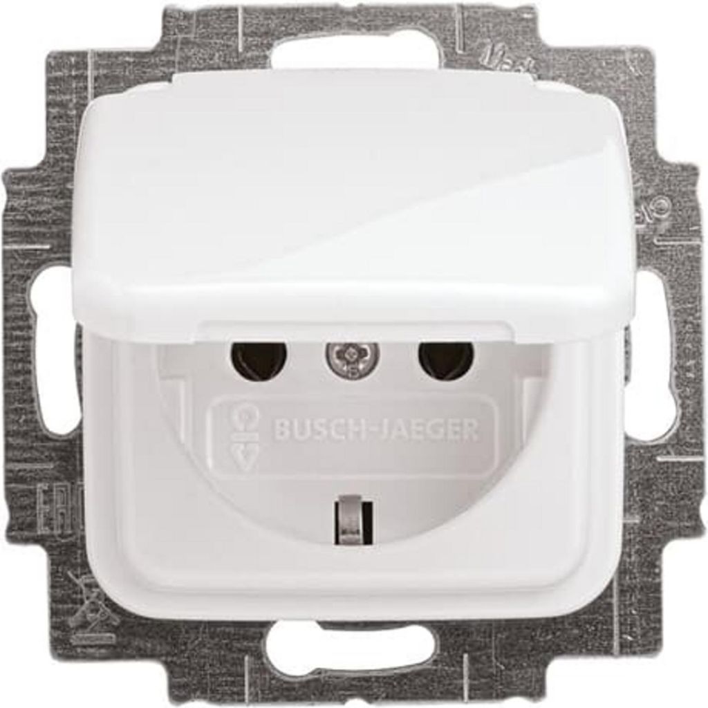 Busch-Jaeger Steckdose mit Klappdeckel, Reflex SI, Produktbild 