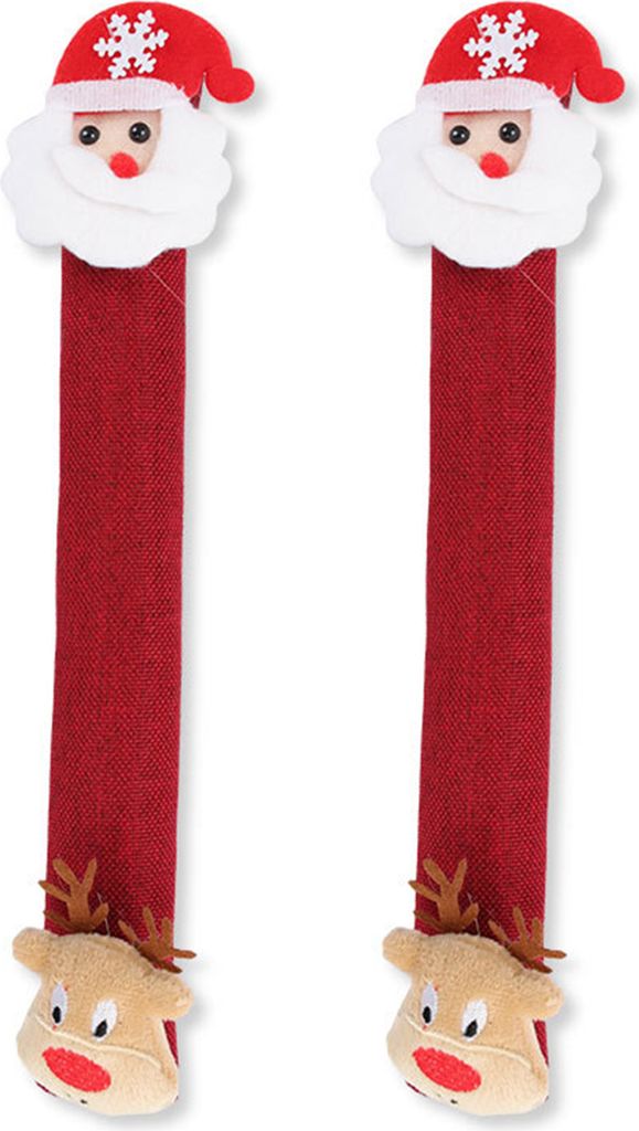 Weihnachts-Kühlschranktürgriff-Abdeckung, langlebig, waschbar, wiederverwendbar, Griff-Abdeckung für festliche Dekoration, H, 2 Stück