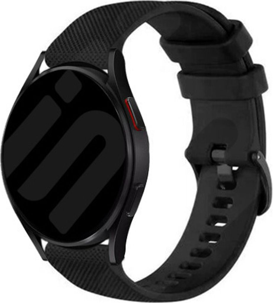 Strap-it Samsung Galaxy Watch 6 Classic 47mm Premium Silikon Armband (Schwarz)