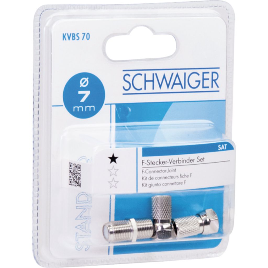 Schwaiger F-Verbinder Set 7,0mm  Silber Produktbild 