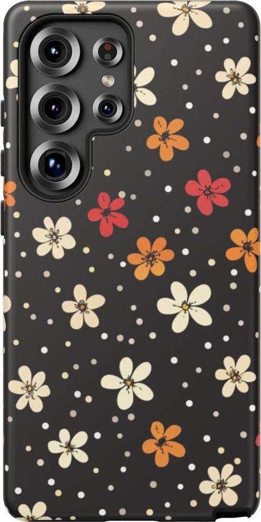 Verspieltes Blüten- und Tupfenmuster – Hülle Kompatibel mit Samsung Galaxy S25 Ultra