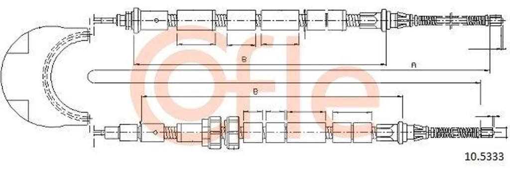 Câble de frein de stationnement arrière pour Escort OE 6491718